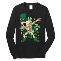 Dabbing Irish Skeleton Clover St Patricks Day Long Sleeve Shirt