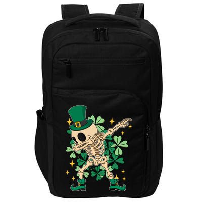 Dabbing Irish Skeleton Clover St Patricks Day Impact Tech Backpack