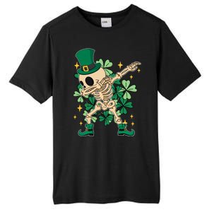 Dabbing Irish Skeleton Clover St Patricks Day Tall Fusion ChromaSoft Performance T-Shirt