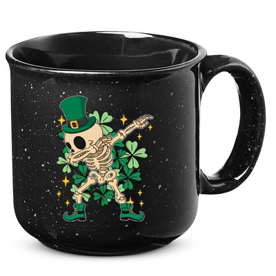 Dabbing Irish Skeleton Clover St Patricks Day 15oz Campfire Ceramic Mug