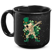 Dabbing Irish Skeleton Clover St Patricks Day 15oz Campfire Ceramic Mug