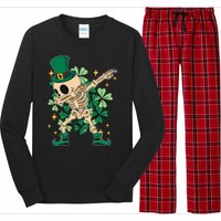 Dabbing Irish Skeleton Clover St Patricks Day Long Sleeve Pajama Set