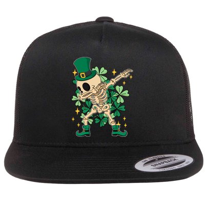Dabbing Irish Skeleton Clover St Patricks Day Flatbill Hat