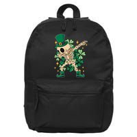Dabbing Irish Skeleton Clover St Patricks Day 16 in Basic Backpack