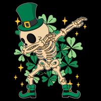 Dabbing Irish Skeleton Clover St Patricks Day 16 in Basic Backpack
