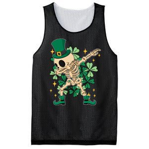 Dabbing Irish Skeleton Clover St Patricks Day Mesh Reversible Basketball Jersey Tank