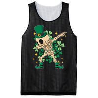 Dabbing Irish Skeleton Clover St Patricks Day Mesh Reversible Basketball Jersey Tank