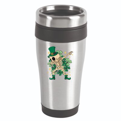 Dabbing Irish Skeleton Clover St Patricks Day 16oz Travel Tumbler