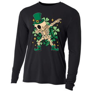 Dabbing Irish Skeleton Clover St Patricks Day Cooling Performance Long Sleeve Crew