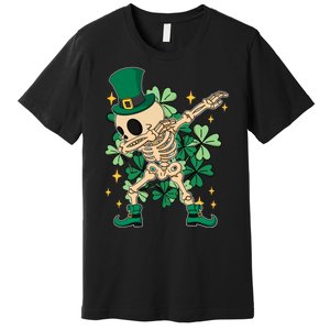 Dabbing Irish Skeleton Clover St Patricks Day Premium T-Shirt