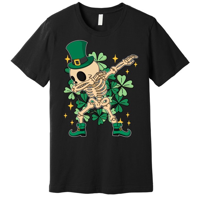 Dabbing Irish Skeleton Clover St Patricks Day Premium T-Shirt