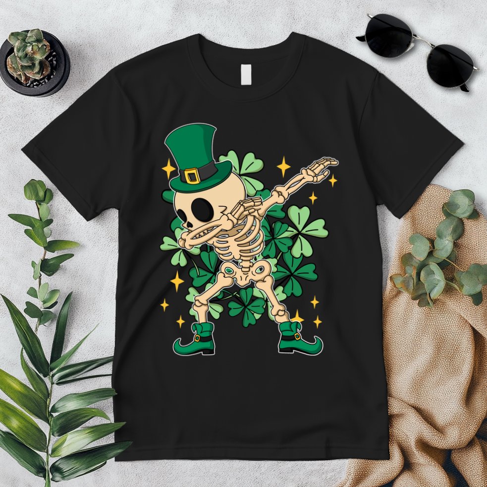 Dabbing Irish Skeleton Clover St Patricks Day Premium T-Shirt