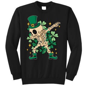 Dabbing Irish Skeleton Clover St Patricks Day Tall Sweatshirt