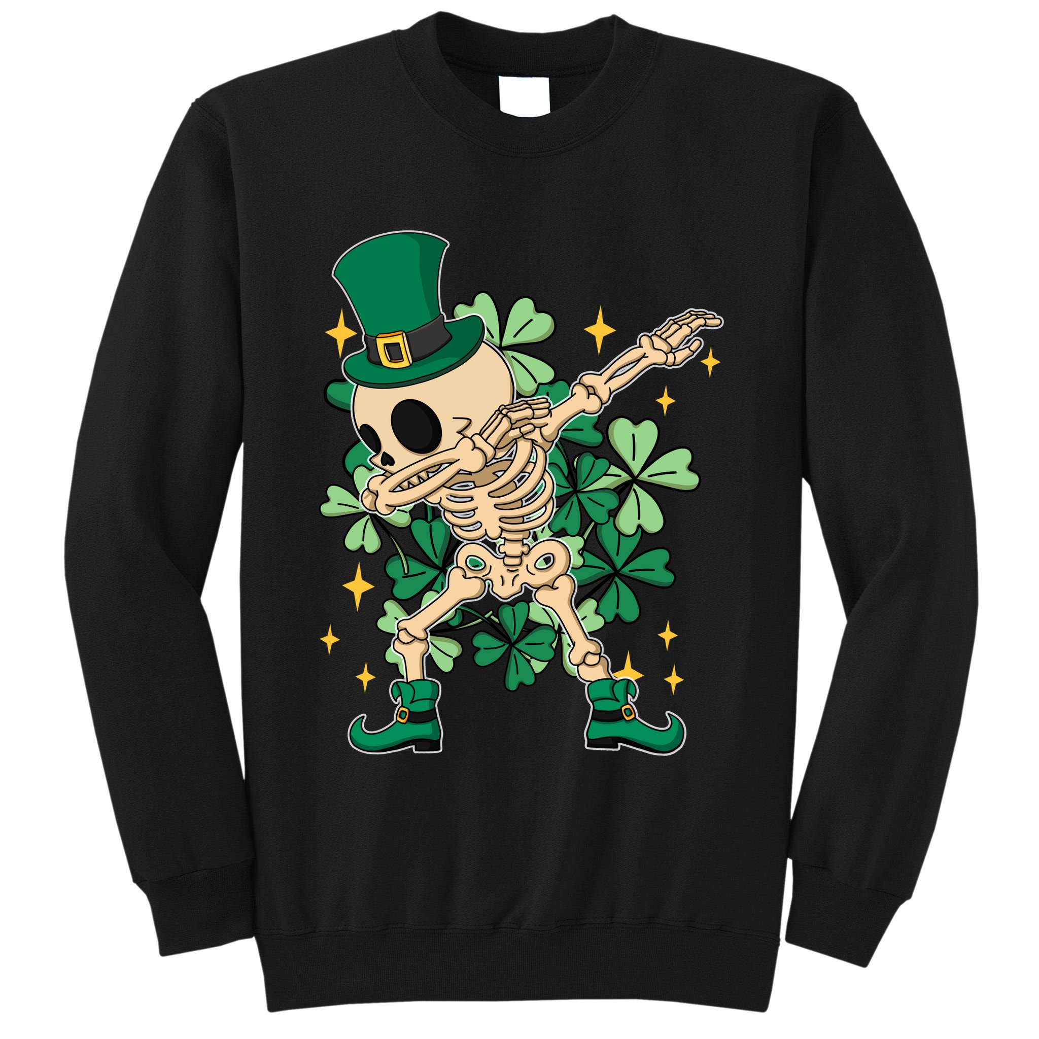Dabbing Irish Skeleton Clover St Patricks Day Tall Sweatshirt