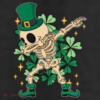 Dabbing Irish Skeleton Clover St Patricks Day 25L Jumbo Tote