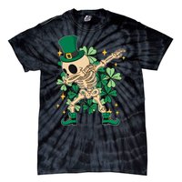 Dabbing Irish Skeleton Clover St Patricks Day Tie-Dye T-Shirt