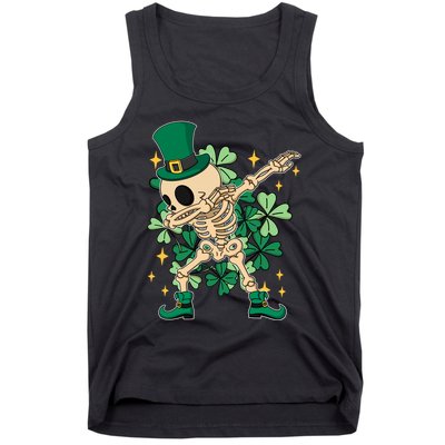 Dabbing Irish Skeleton Clover St Patricks Day Tank Top