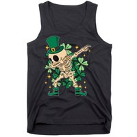 Dabbing Irish Skeleton Clover St Patricks Day Tank Top