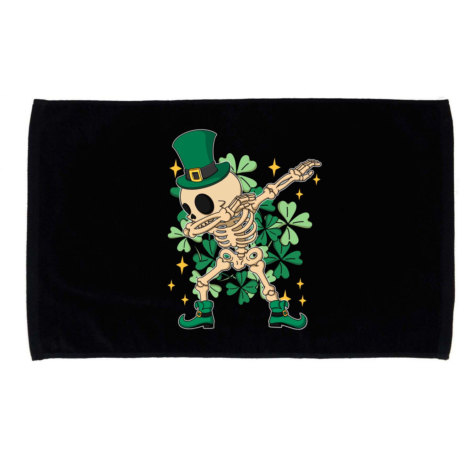 Dabbing Irish Skeleton Clover St Patricks Day Microfiber Hand Towel