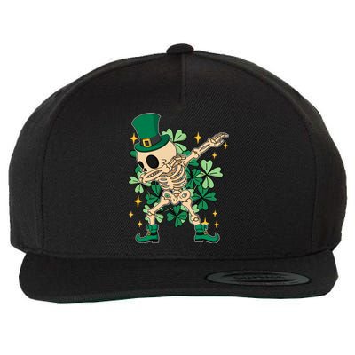 Dabbing Irish Skeleton Clover St Patricks Day Wool Snapback Cap