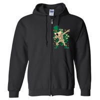 Dabbing Irish Skeleton Clover St Patricks Day Full Zip Hoodie