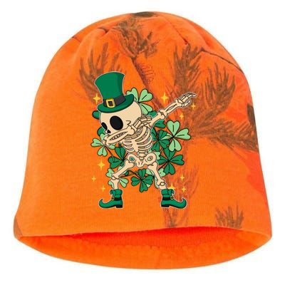 Dabbing Irish Skeleton Clover St Patricks Day Kati - Camo Knit Beanie