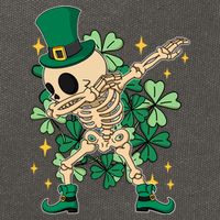 Dabbing Irish Skeleton Clover St Patricks Day Cotton Canvas Backpack
