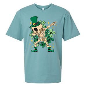 Dabbing Irish Skeleton Clover St Patricks Day Sueded Cloud Jersey T-Shirt