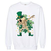 Dabbing Irish Skeleton Clover St Patricks Day Garment-Dyed Sweatshirt