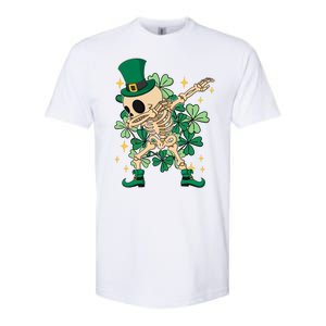 Dabbing Irish Skeleton Clover St Patricks Day Softstyle CVC T-Shirt