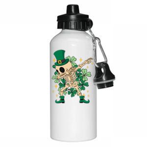 Dabbing Irish Skeleton Clover St Patricks Day Aluminum Water Bottle