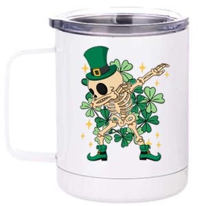 Dabbing Irish Skeleton Clover St Patricks Day 12 oz Stainless Steel Tumbler Cup