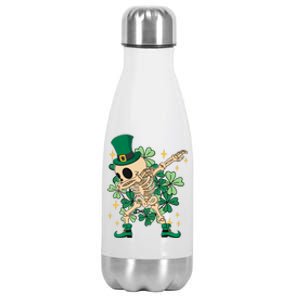 Dabbing Irish Skeleton Clover St Patricks Day Stainless Steel Insulated Water Bottle