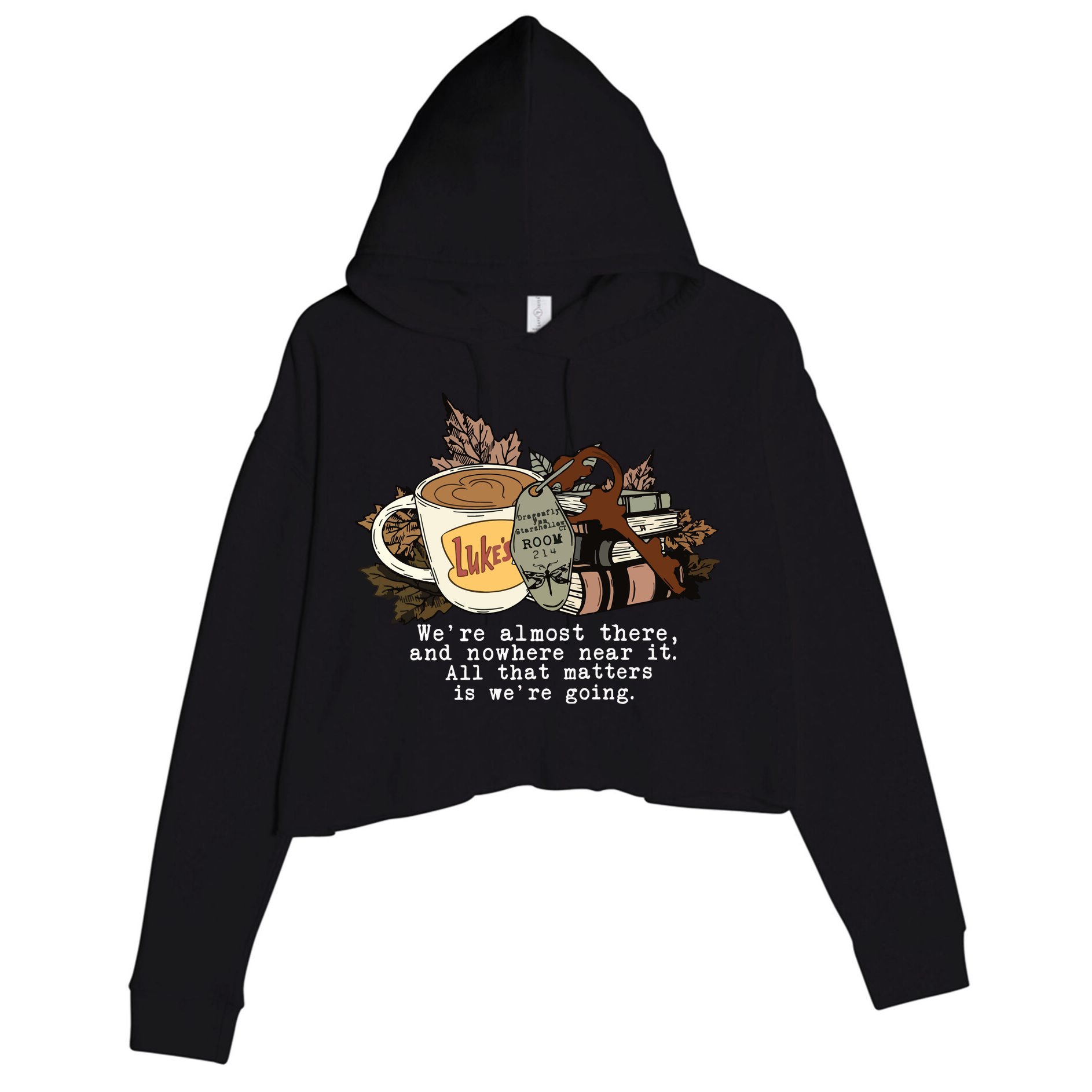 Dragonfly Inn Stars Hollow Luke’S Diner Crop Fleece Hoodie