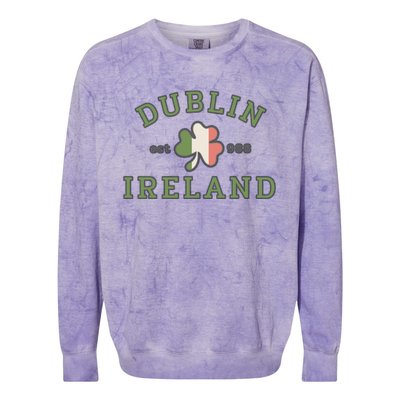 Dublin Ireland Saint Patricks Day Green Shamrock Gifts Hoodie Colorblast Crewneck Sweatshirt