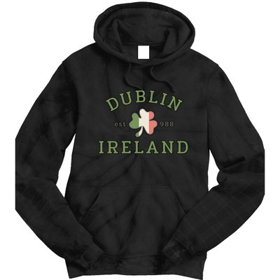 Dublin Ireland Saint Patricks Day Green Shamrock Gifts Hoodie Tie Dye Hoodie