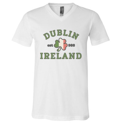 Dublin Ireland Saint Patricks Day Green Shamrock Gifts Hoodie V-Neck T-Shirt