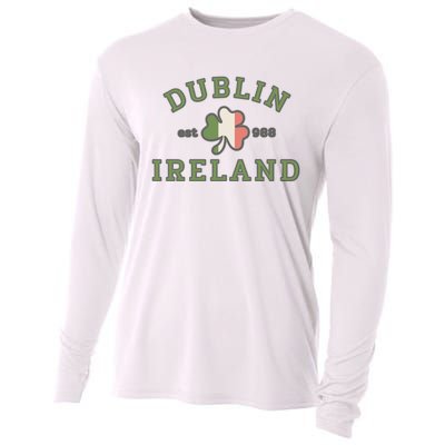 Dublin Ireland Saint Patricks Day Green Shamrock Gifts Hoodie Cooling Performance Long Sleeve Crew