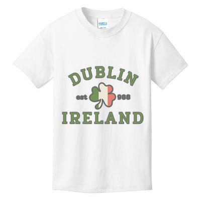 Dublin Ireland Saint Patricks Day Green Shamrock Gifts Hoodie Kids T-Shirt