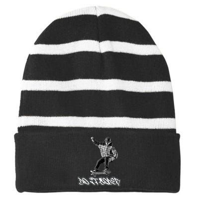 Do It Sober Aa & Na Sayings Gifts Striped Beanie with Solid Band