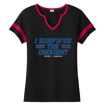 Detroit I Survived The Drought Ladies Halftime Notch Neck Tee