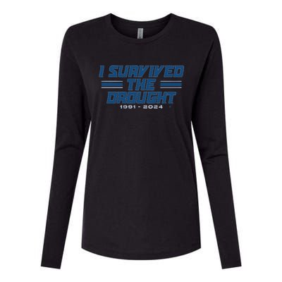 Detroit I Survived The Drought Womens Cotton Relaxed Long Sleeve T-Shirt