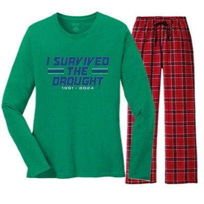 Detroit I Survived The Drought Women's Long Sleeve Flannel Pajama Set 