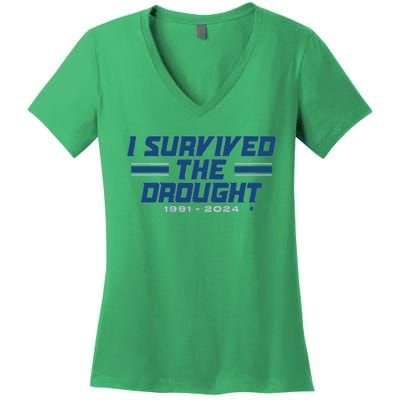 Detroit I Survived The Drought Women's V-Neck T-Shirt