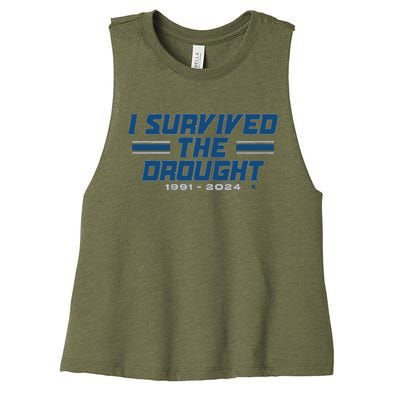 Detroit I Survived The Drought Women's Racerback Cropped Tank