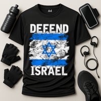 Defend Israel Support Israel I Stand With Israel Israel Flag Cooling Performance Crew T-Shirt
