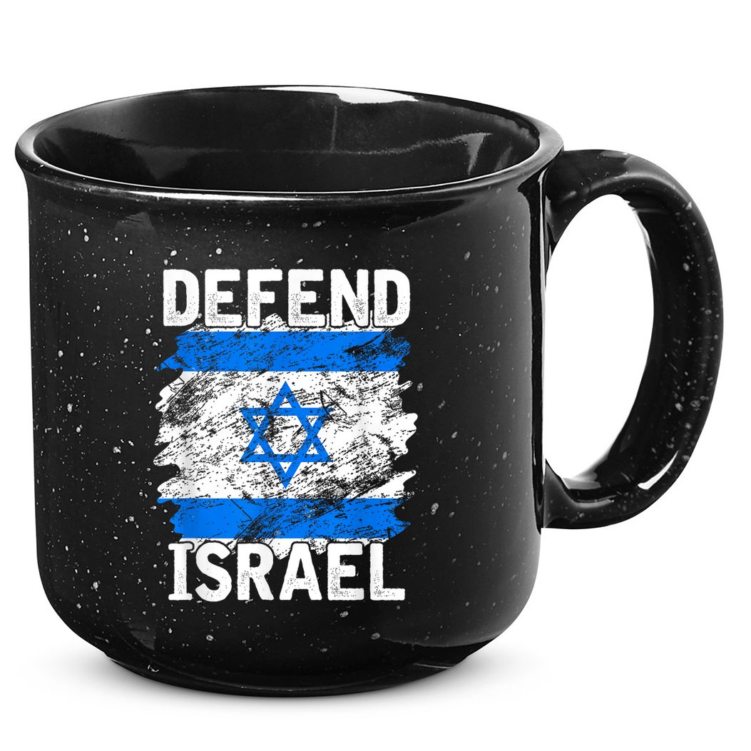 Defend Israel Support Israel I Stand With Israel Israel Flag 15oz Campfire Ceramic Mug