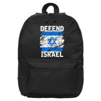 Defend Israel Support Israel I Stand With Israel Israel Flag 16 in Basic Backpack