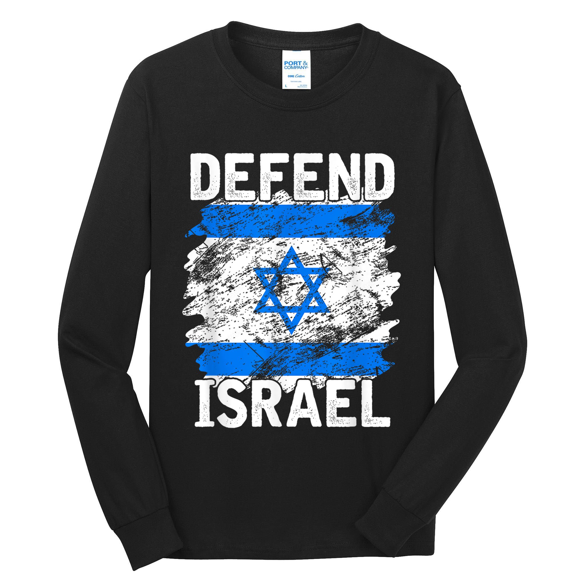 Defend Israel Support Israel I Stand With Israel Israel Flag Tall Long Sleeve T-Shirt