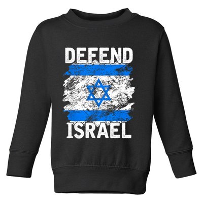 Defend Israel Support Israel I Stand With Israel Israel Flag Toddler Sweatshirt